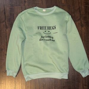 SHEIN Light Green Sweatshirt with Fun Print